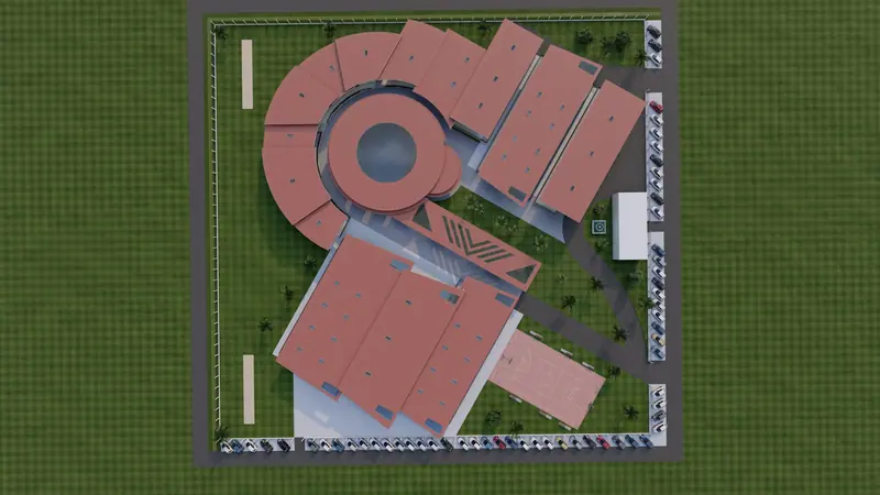 Aerial view of the Tuschen Secondary School site layout